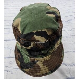 Military Camo Hat Cadet Cap Woodland Ripstop Pin 7 1/4 Propper VINTAGE 1989 80s
